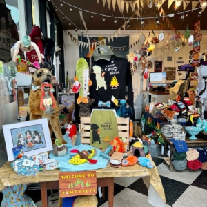 Interior of store stocked with pet supplies